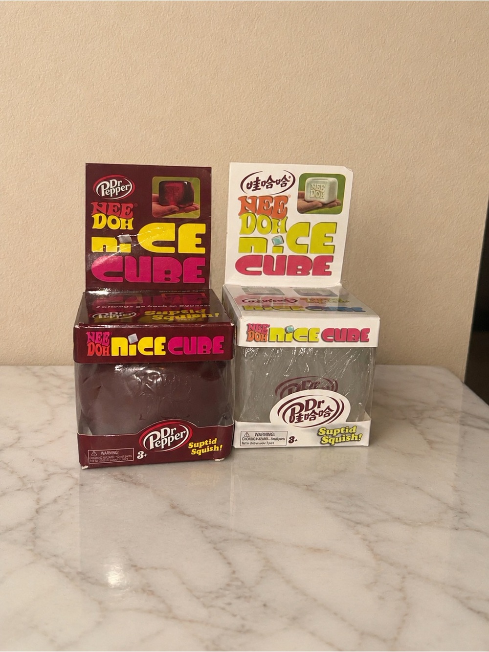Dr Pepper & Diet Dr Pepper Nee Doh Nice Cube Squishy -